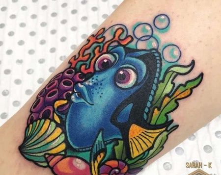 New School小臂海底历险记纹身图案