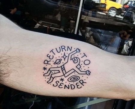 小清新大臂宇航员纹身图案