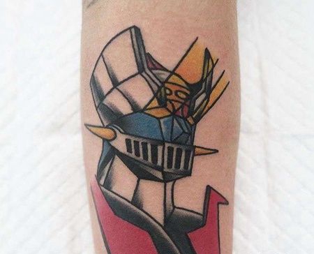 Old School小臂高达纹身图案