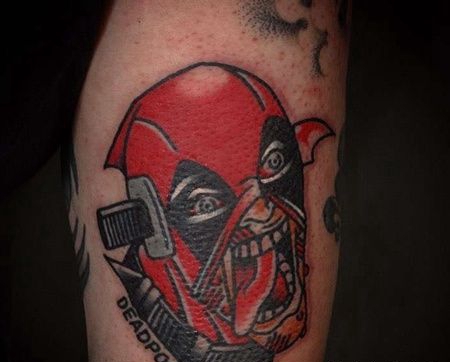 Old School大臂死侍纹身图案