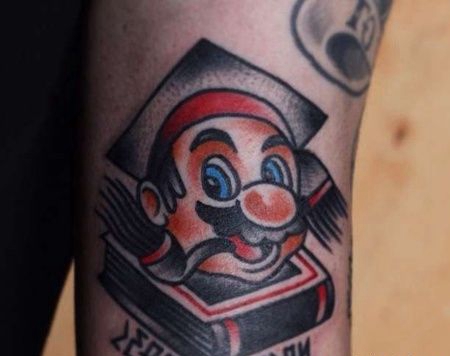 Old School小臂超级玛丽纹身图案