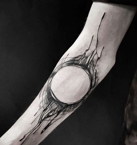 泼墨小臂纹身图案