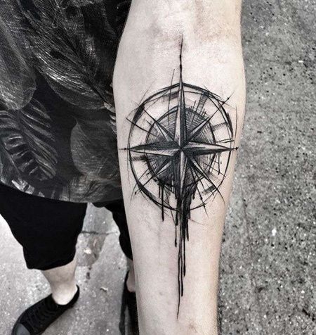 线条小臂猩猩纹身图案