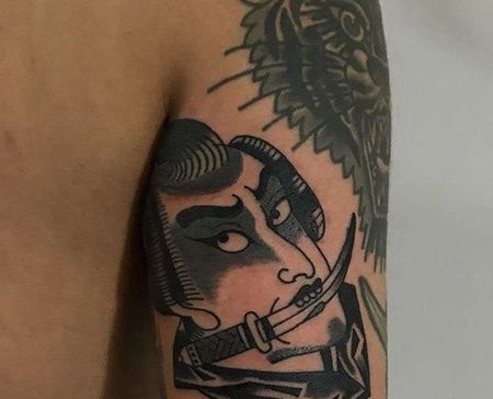 Old School大臂武士纹身图案
