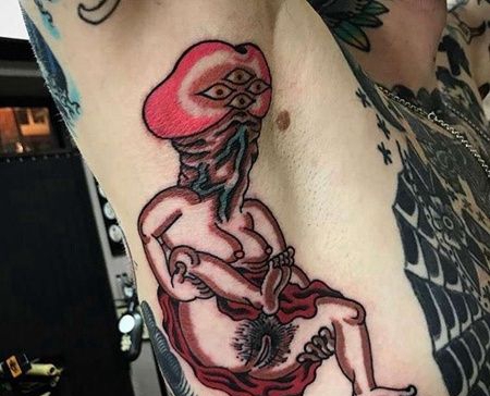 日式侧腰纹身图案