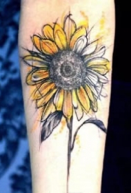 向日葵主题的15款花卉纹身图片