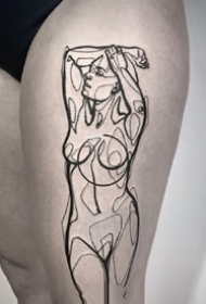 一组线条人体刺青图片欣赏