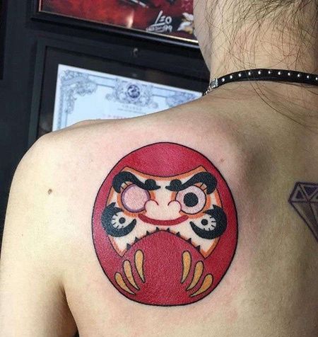 日式后背达摩蛋纹身图案