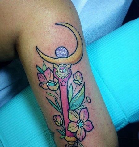 New School大臂仙女棒纹身图案