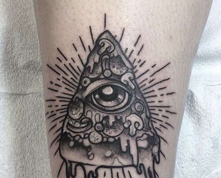 New School大腿披萨纹身图案