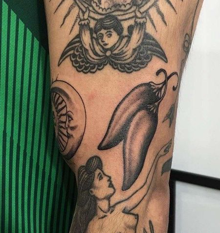 Old School大臂茄子纹身图案