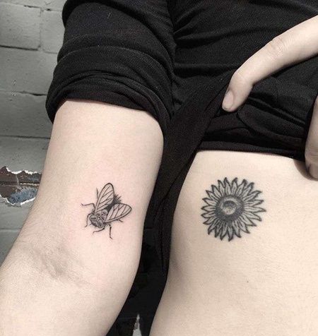 小清新大臂苍蝇纹身图案