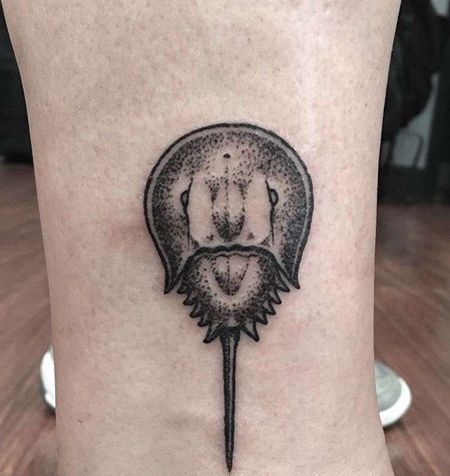 点刺小腿鱼纹身图案