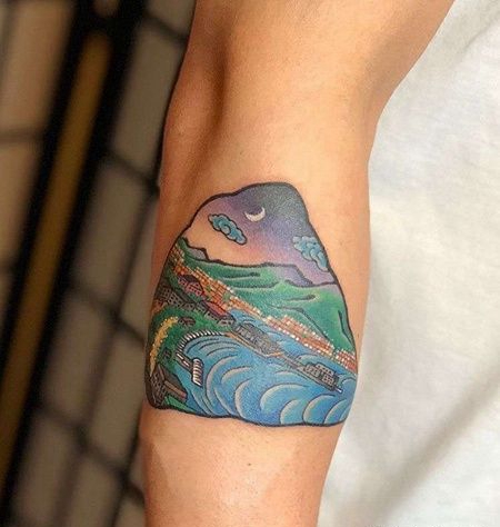 Old School小臂星空纹身图案