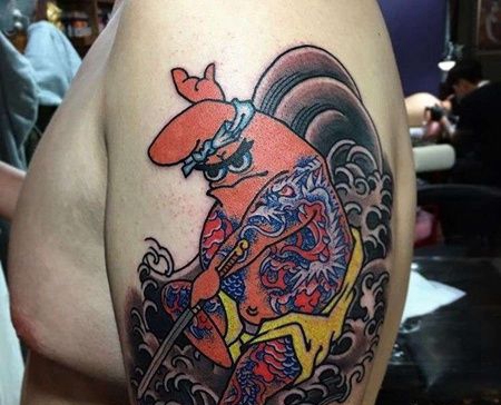 日式大臂派大星纹身图案