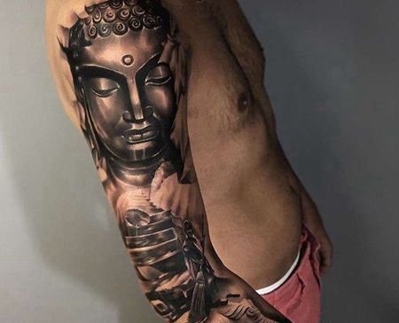 写实胳膊佛纹身图案