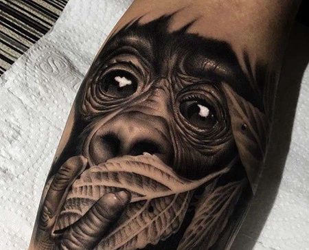 写实小臂猩猩纹身图案
