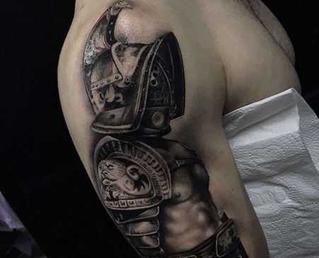 写实大臂战士纹身图案