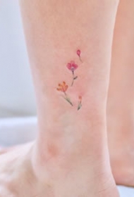 一组脚踝超美的小清新纹身