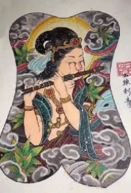 35款传统的大满背纹身手稿效果图赏析