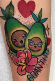 炫彩的一组水果食物和蔬菜纹身图片