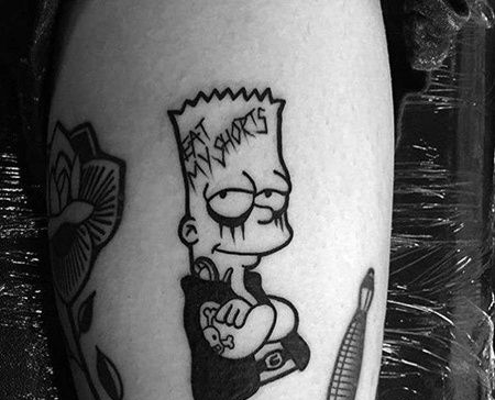 卡通大腿辛普森纹身图案