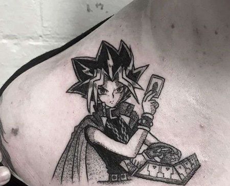 卡通锁骨游戏王纹身图案