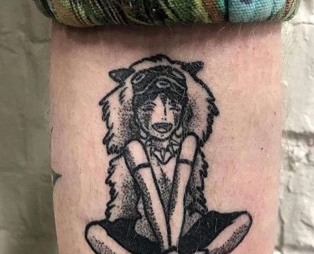 卡通小腿人像纹身图案