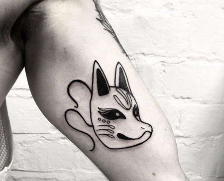 大臂面具纹身图案