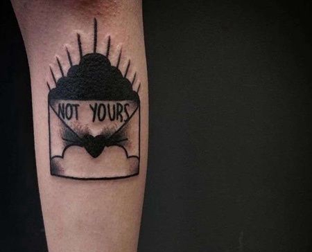 Old School小腿信纹身图案