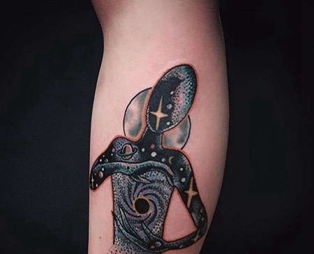 New School小臂外星人纹身图案