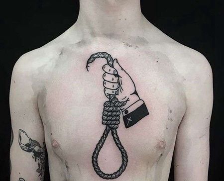 Old School前胸手绳索纹身图案