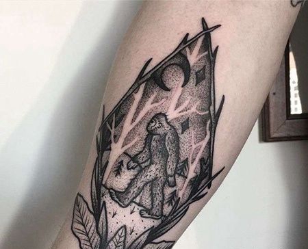 Old School小臂猩猩纹身图案