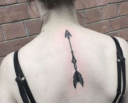 Old School后背箭纹身图案