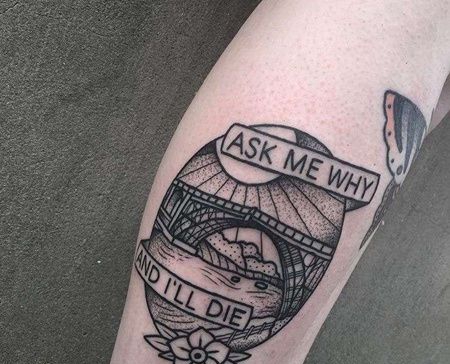 Old School小臂桥纹身图案