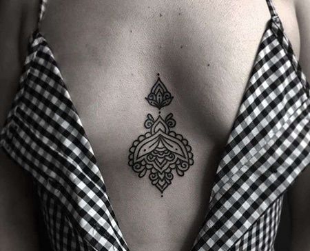 几何前胸纹身图案