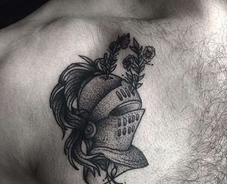 New School前胸盔甲纹身图案