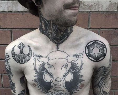 点刺锁骨纹身图案