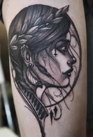 一组newschool风格的黑灰纹身图案