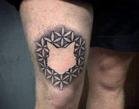 点刺大腿纹身图案