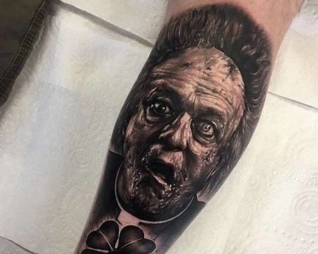 写实小腿僵尸纹身图案