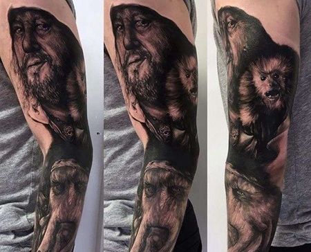 写实胳膊加勒比海盗纹身图案