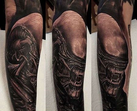 写实小臂异形纹身图案