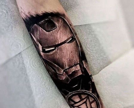 写实小臂钢铁侠纹身图案