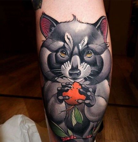 New School小腿树袋熊纹身图案