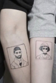 情侣黑灰色的9款极简小纹身图片