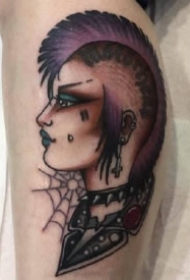 朋克女郎纹身 一组朋克女生主题的纹身图案作品