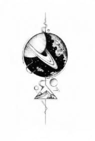 适合小臂的9款几何风景纹身手稿图片