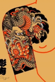 老传统花臂的一组纹身效果图参考