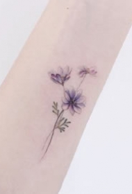 一组超级显白的小清新花卉纹身图案
